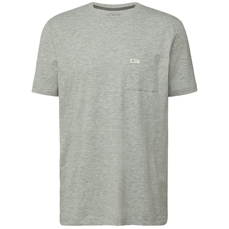 Flammgarn TShirt extra lang mit Brusttasche grau melange