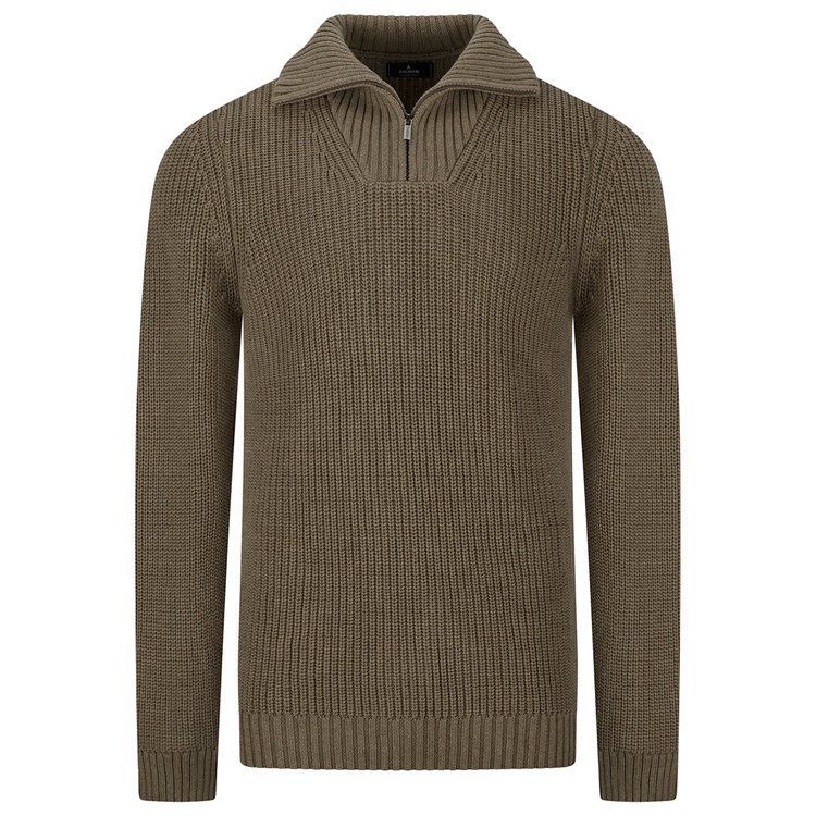 Troyer Strickpullover extra lang - braun