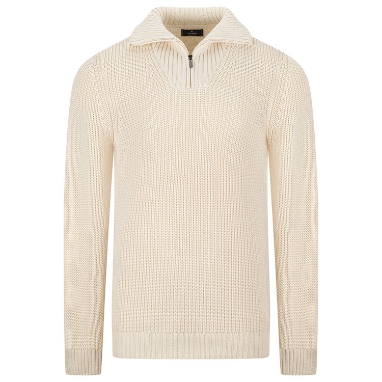 Troyer Strickpullover extra lang - beige
