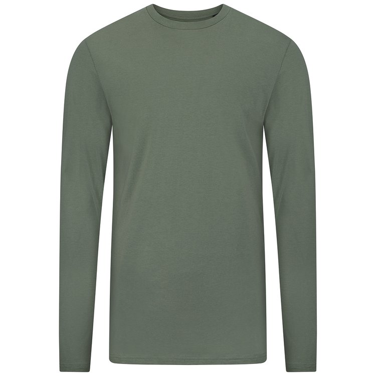 Langarmshirt extra lang - oliv/salbei