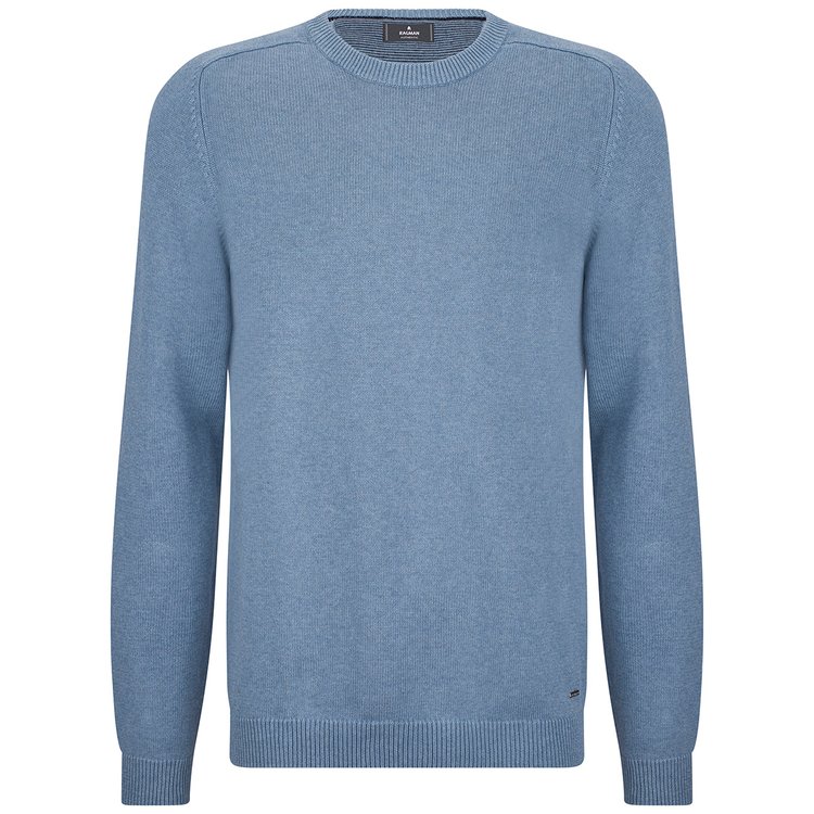 Strickpullover extra lang - blau
