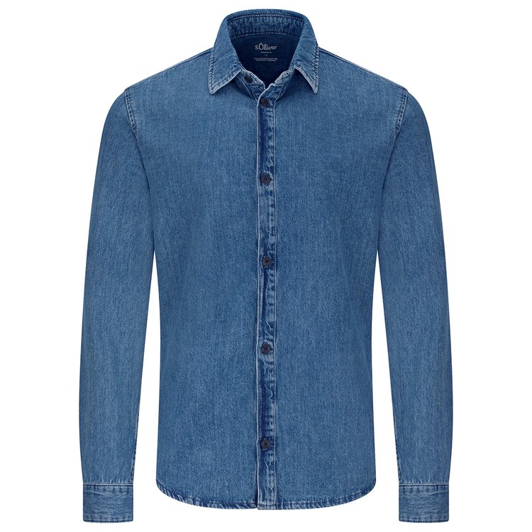 Jeans-Overshirt extra lang - blau