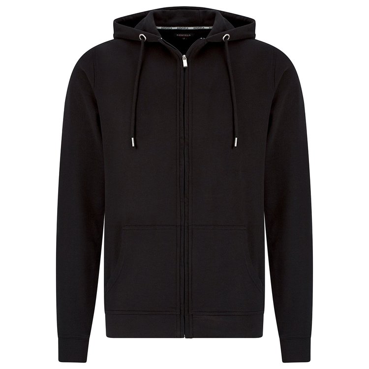 Extra lange Sweatjacke mit Kapuze - schwarz