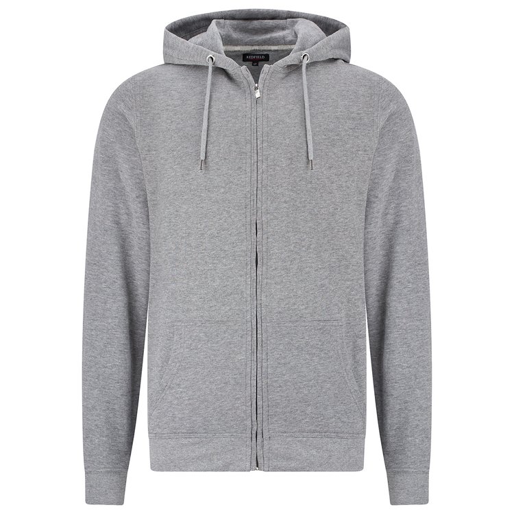 Extra lange Sweatjacke mit Kapuze - grau