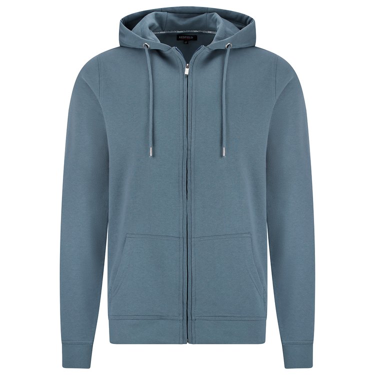 Extra lange Sweatjacke mit Kapuze - rauchblau