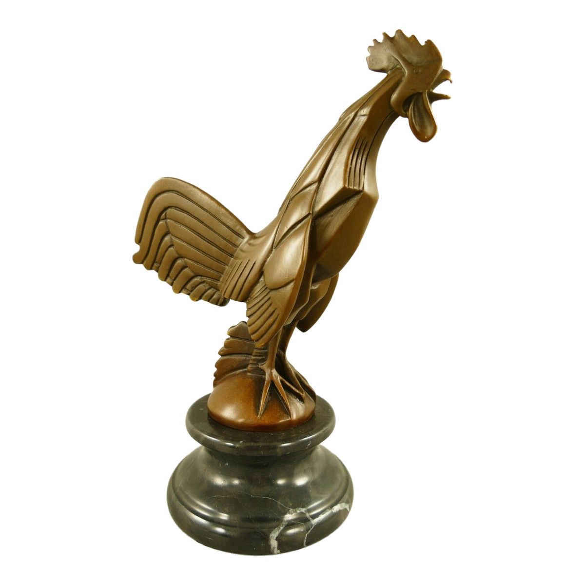 Bronzefigur Hahn 22 cm Tierfigur Vogel Antik-Stil Wohnzimmer