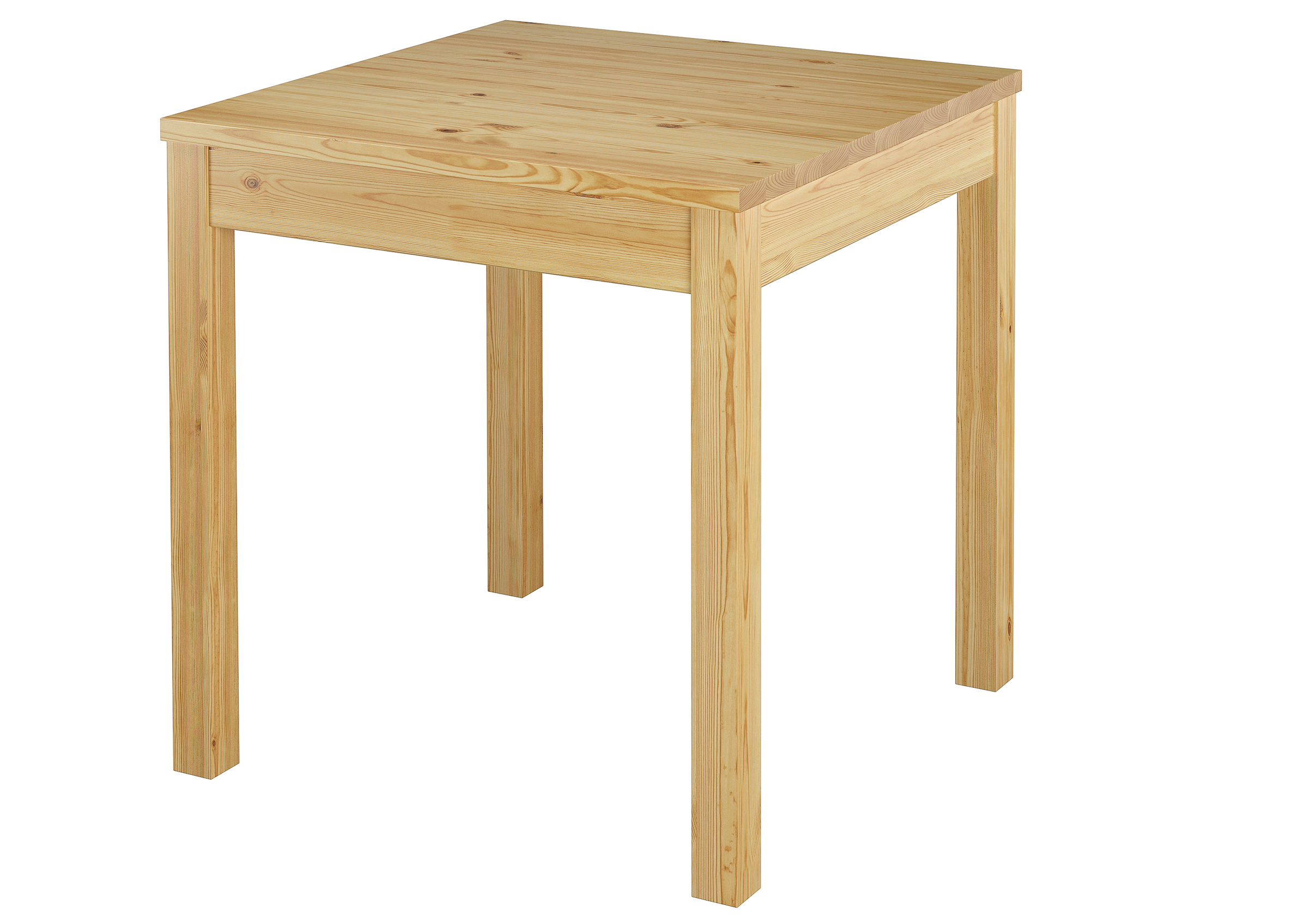 Kleiner Holztisch Kiefer 75 x 75 Massivholz Beine Glatt