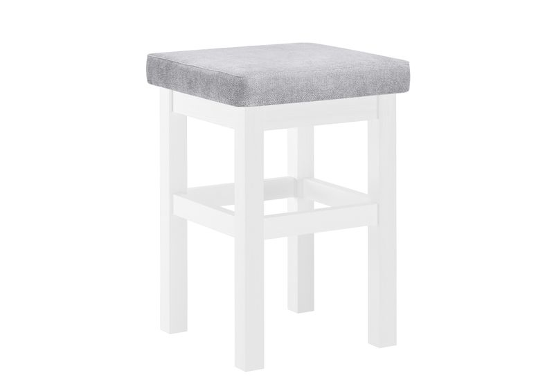 Holzhocker mit Verschiedenen Polsterfarben Sitz in Weiß