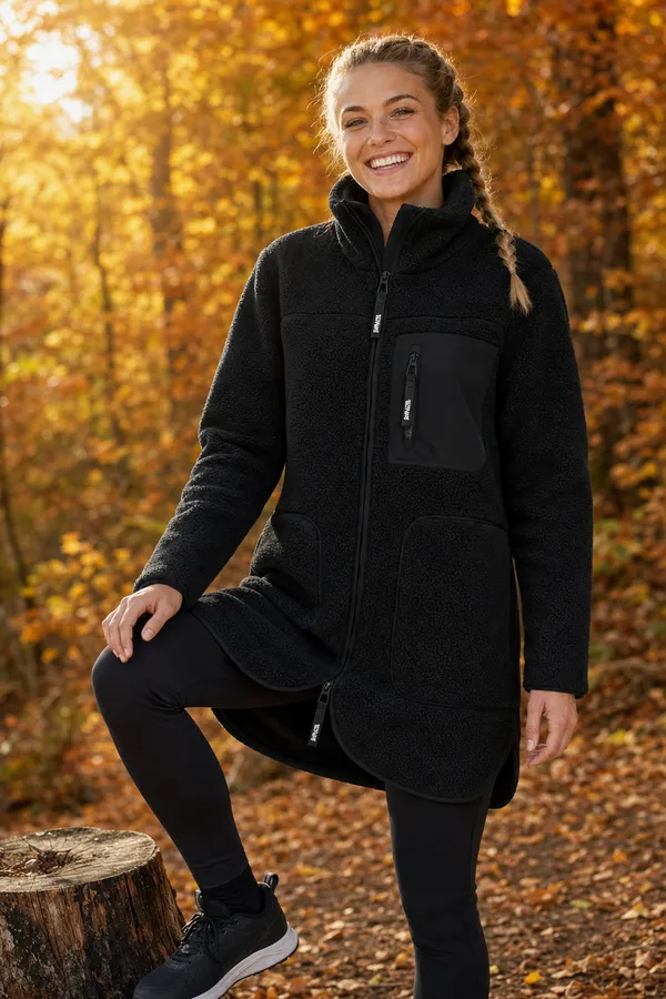 Sublevel Winterjacke mit Stehkragen in Schwarz – Damen