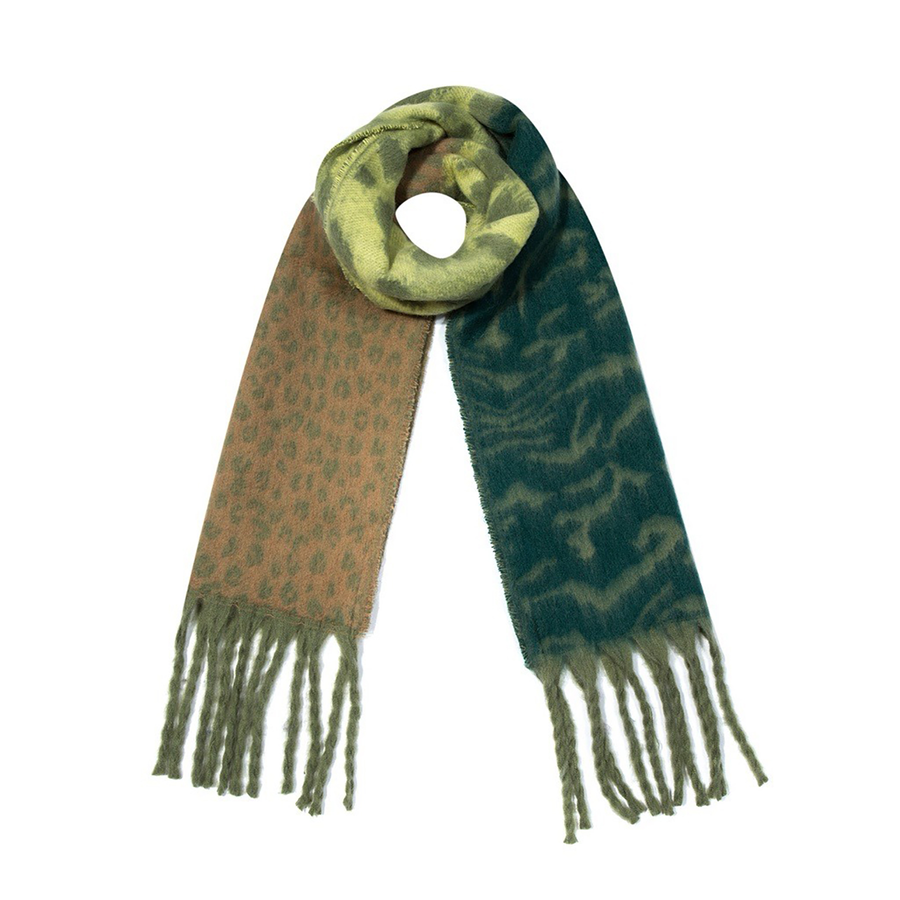 Schal Animalmuster Leo Zebra Kontrastdesign Lange Fransen Schal Animalmuster Leo Zebra Kontrastdesign Lange Fransen