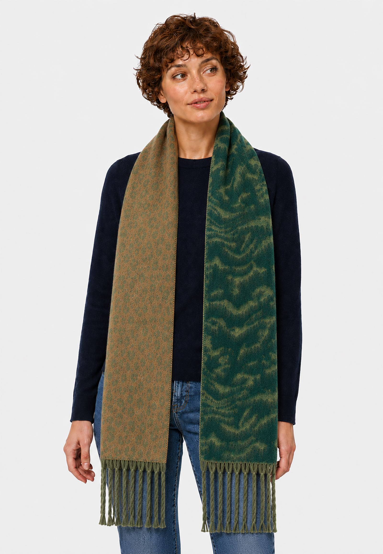 Schal Animalmuster Leo Zebra Kontrastdesign Lange Fransen Schal Animalmuster Leo Zebra Kontrastdesign Lange Fransen