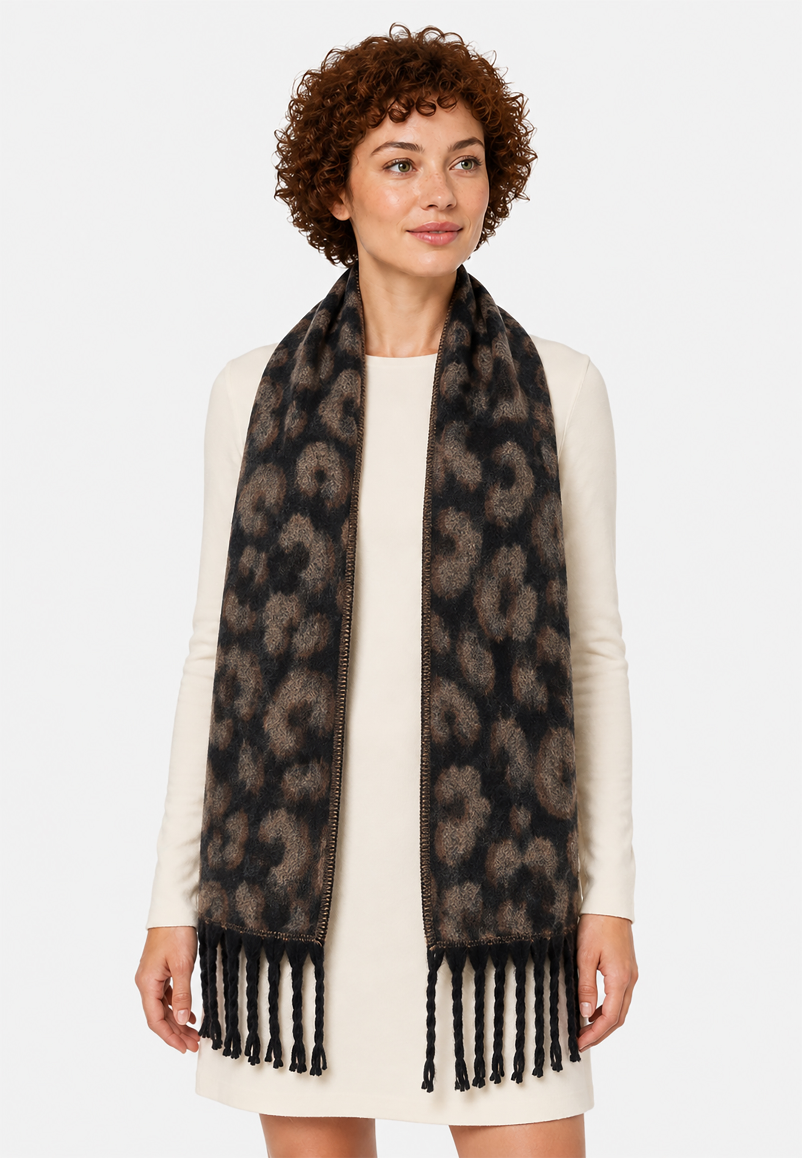 Wollschal Leopardenmuster Lang Warm Kuschelig Leicht Wollschal Leopardenmuster Lang Warm Kuschelig Leicht