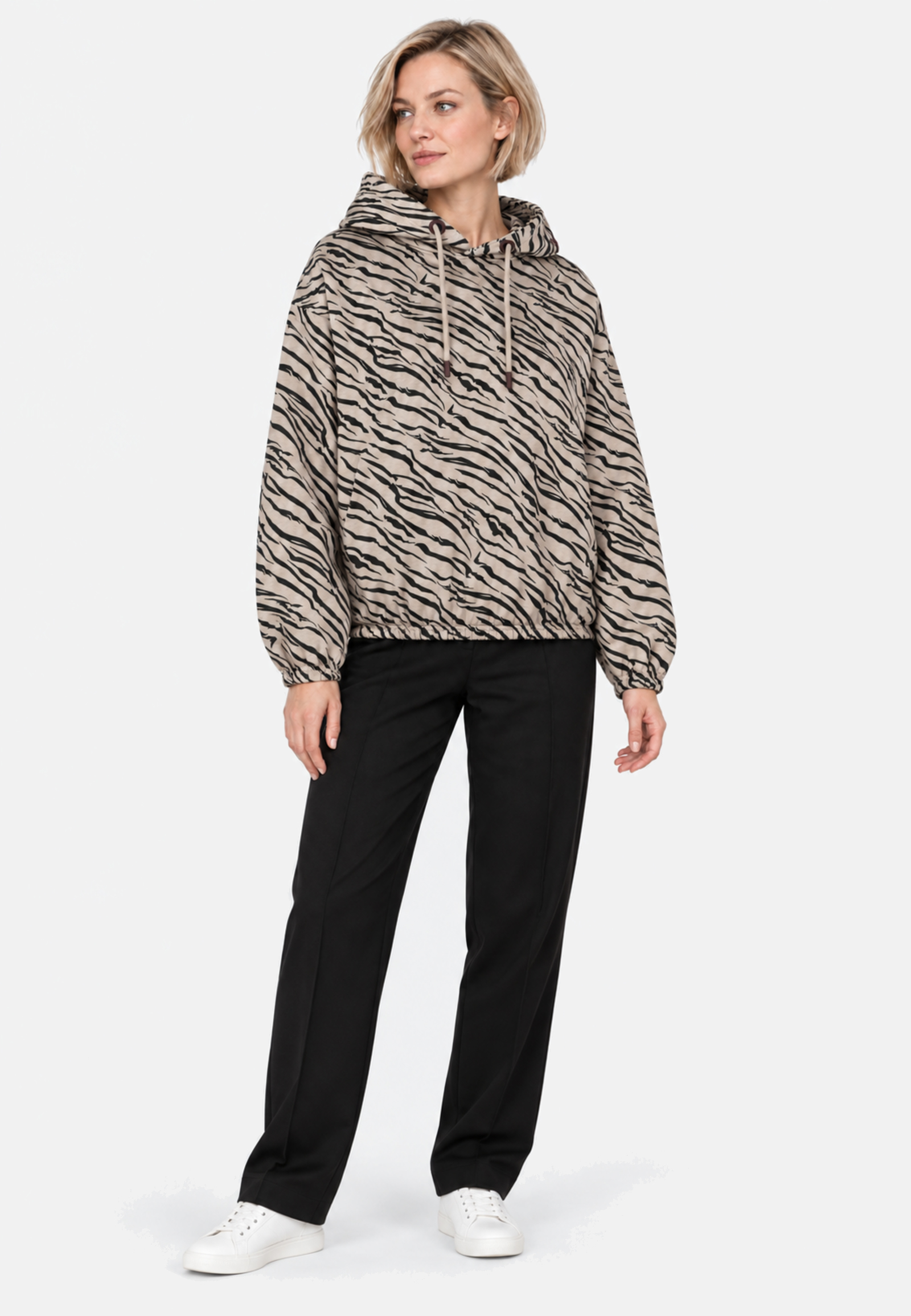 Kapuzenpullover Animalprint Langarm Elastischer Bund Kapuzenpullover Animalprint Langarm Elastischer Bund