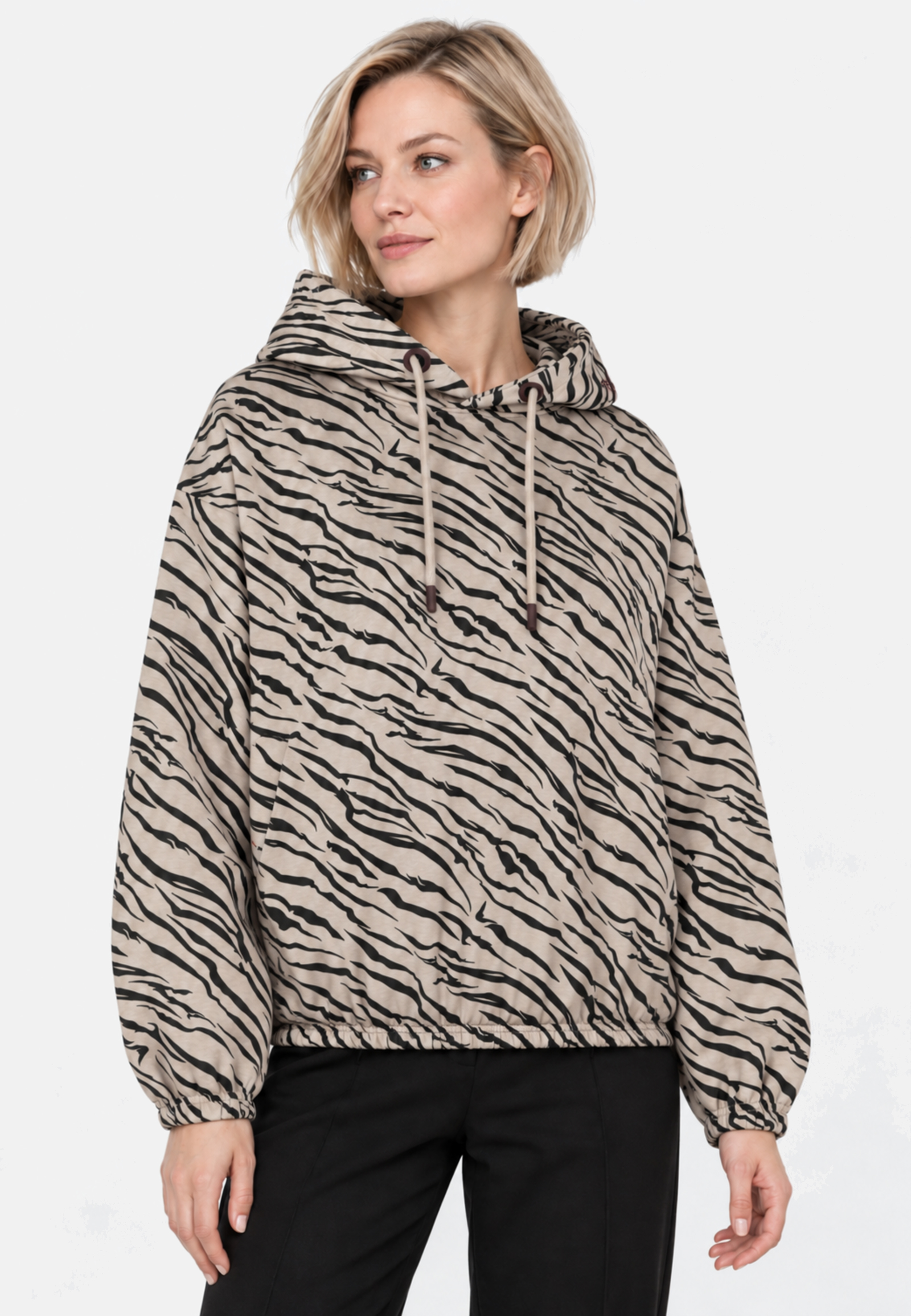 Kapuzenpullover Animalprint Langarm Elastischer Bund Kapuzenpullover Animalprint Langarm Elastischer Bund