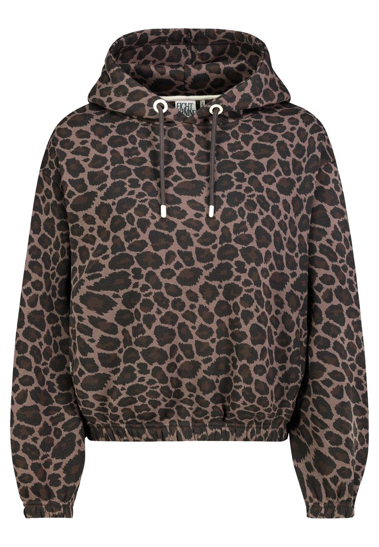 Eight 2 Nine Kapuzenpullover Animalprint Langarm Elastischer Bund – Dunkelbraun, Bild 1