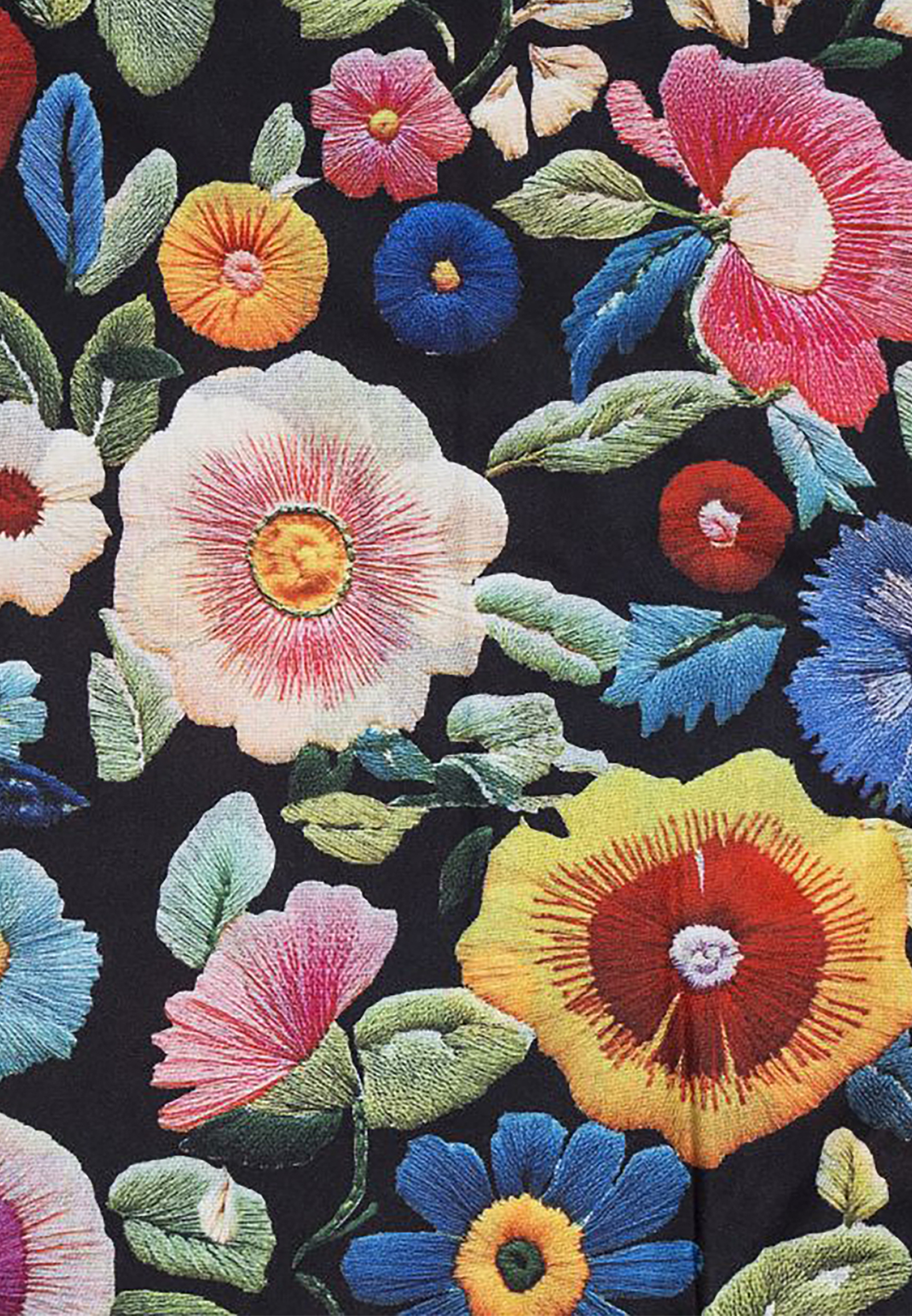 810410_80d187901330c646993c21e46b26c248_001.jpg Rechteckschal Detailreicher Blumenprint Kurze Fransen