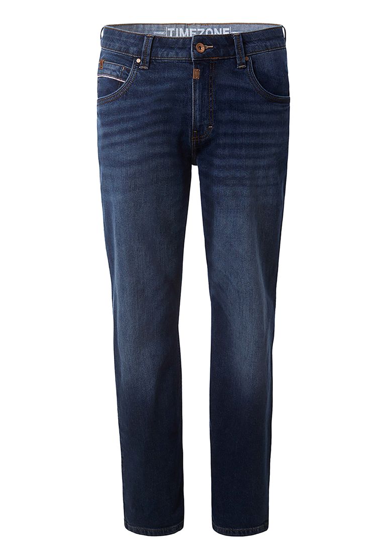 Timezone Timezone Jeans Regular Fit Gerade Used-Look Reißverschluss – Blau, Bild 2
