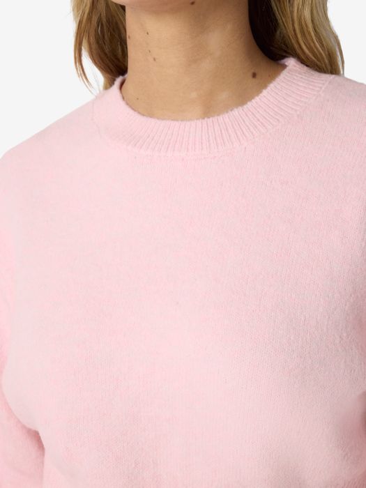 Noisy May Klassischer Pullover Rundhalsausschnitt Rippenbündchen – Rosa, Bild 5