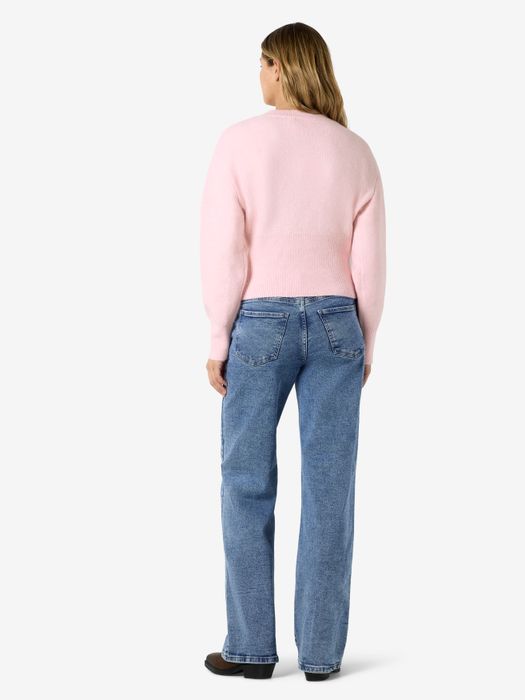 Noisy May Klassischer Pullover Rundhalsausschnitt Rippenbündchen – Rosa, Bild 6