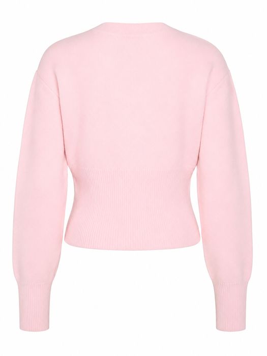 Noisy May Klassischer Pullover Rundhalsausschnitt Rippenbündchen – Rosa, Bild 7