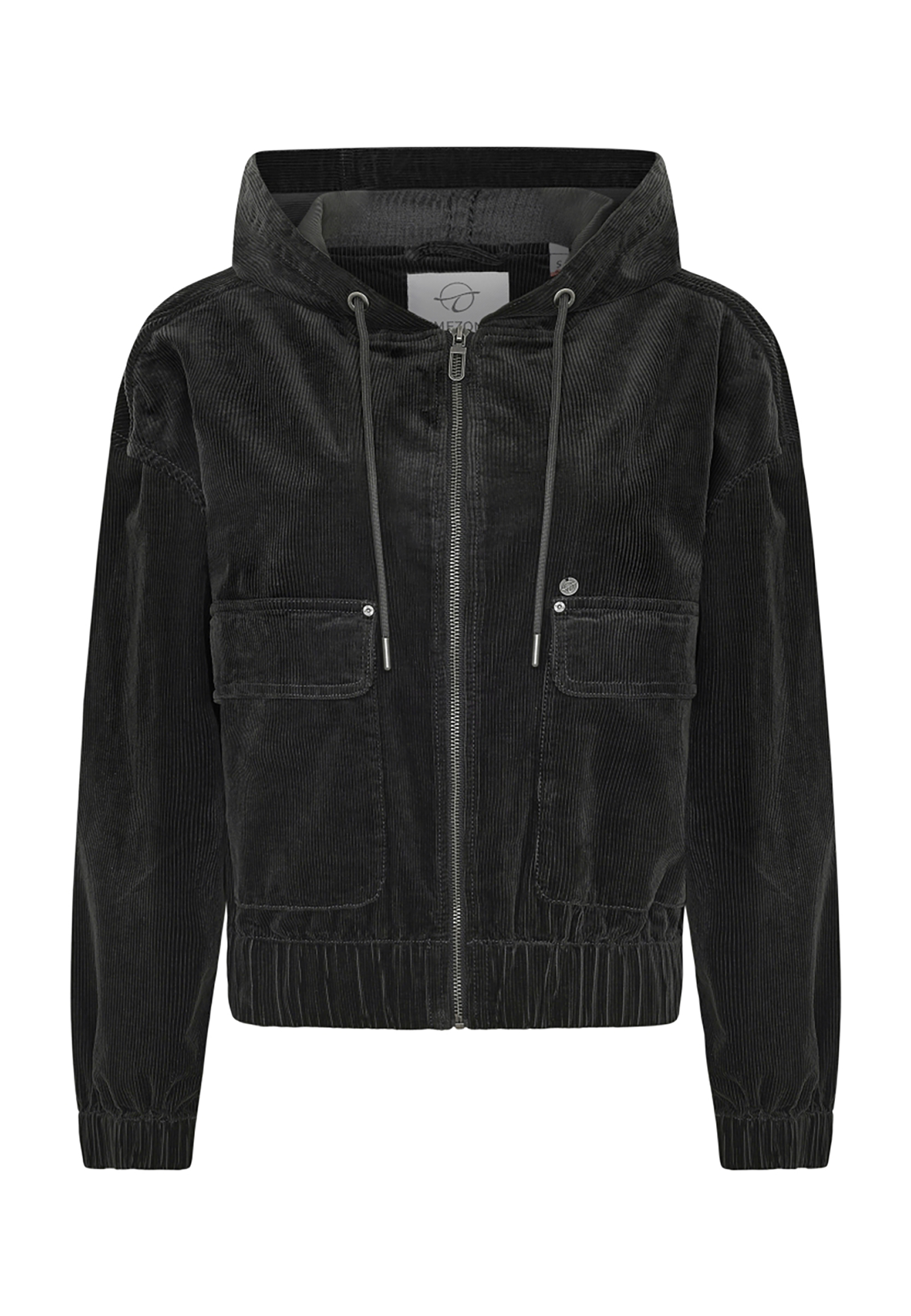Kurzjacke Kapuze Frontreißverschluss Cordstruktur Modisch Kurzjacke Kapuze Frontreißverschluss Cordstruktur Modisch