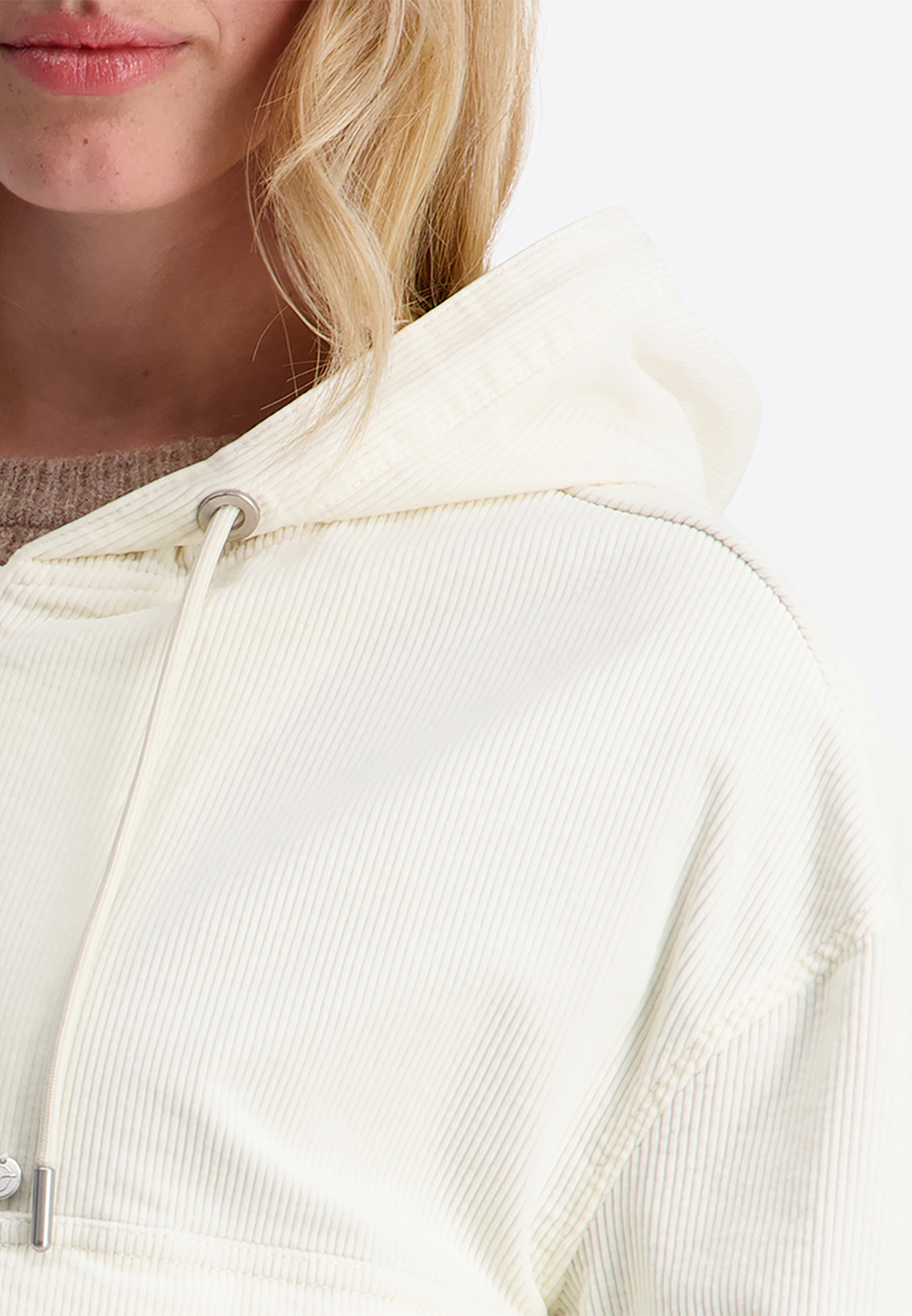 Kurzjacke Kapuze Frontreißverschluss Cordstruktur Modisch Kurzjacke Kapuze Frontreißverschluss Cordstruktur Modisch
