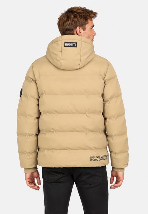 Sublevel Winterjacke Kapuze Steppoptik Brusttasche Rippbündchen – Braun, Bild 10