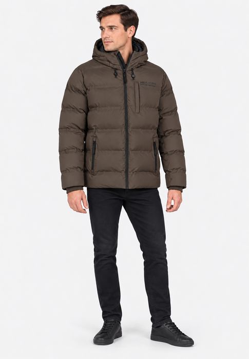 Sublevel Winterjacke Kapuze Steppoptik Brusttasche Rippbündchen – Grün, Bild 4