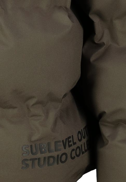 Sublevel Winterjacke Kapuze Steppoptik Brusttasche Rippbündchen – Grün, Bild 7