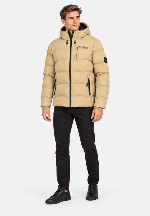 Sublevel Winterjacke Kapuze Steppoptik Brusttasche Rippbündchen – Braun, Bild 4
