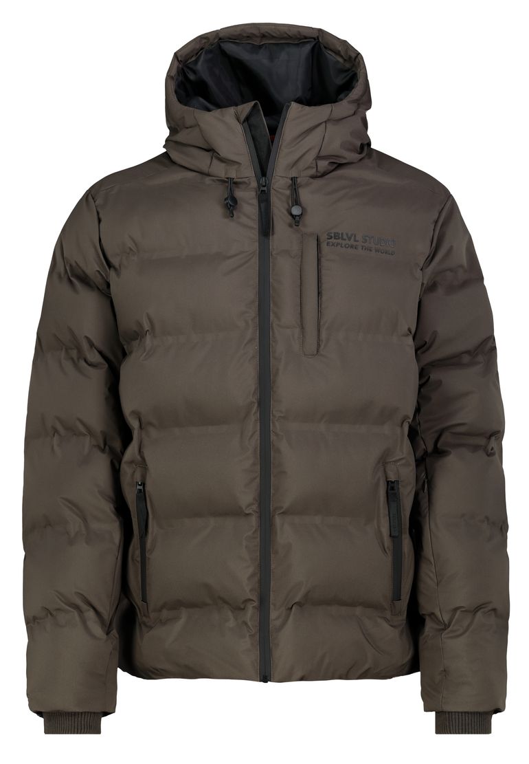 Sublevel Winterjacke Kapuze Steppoptik Brusttasche Rippbündchen – Grün, Bild 1