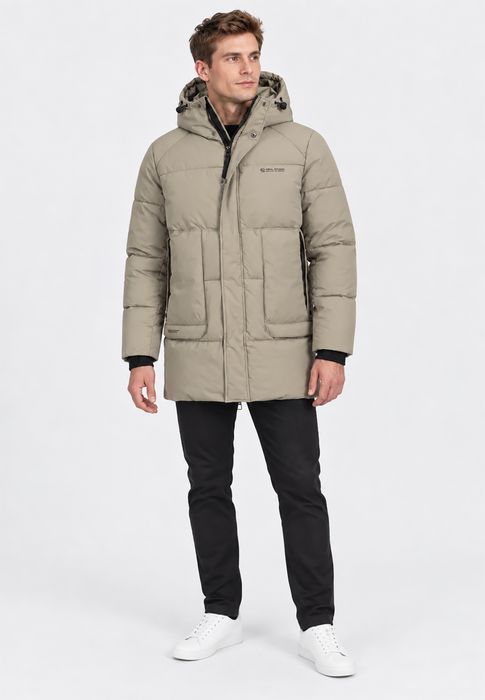 Sublevel Sublevel Modische Winterjacke Unifarben Kapuze Reißverschluss – Grün, Bild 4