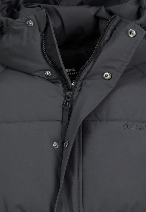 Sublevel Sublevel Modische Winterjacke Unifarben Kapuze Reißverschluss – Dunkelgrau, Bild 5