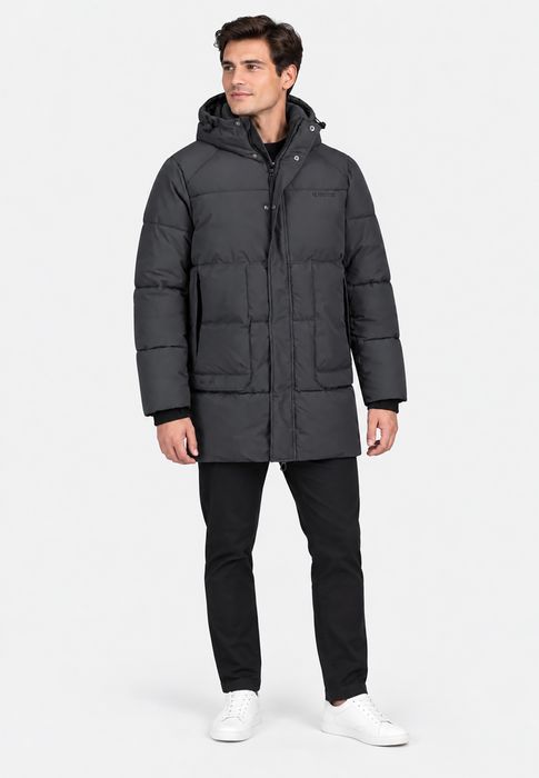 Sublevel Sublevel Modische Winterjacke Unifarben Kapuze Reißverschluss – Dunkelgrau, Bild 4