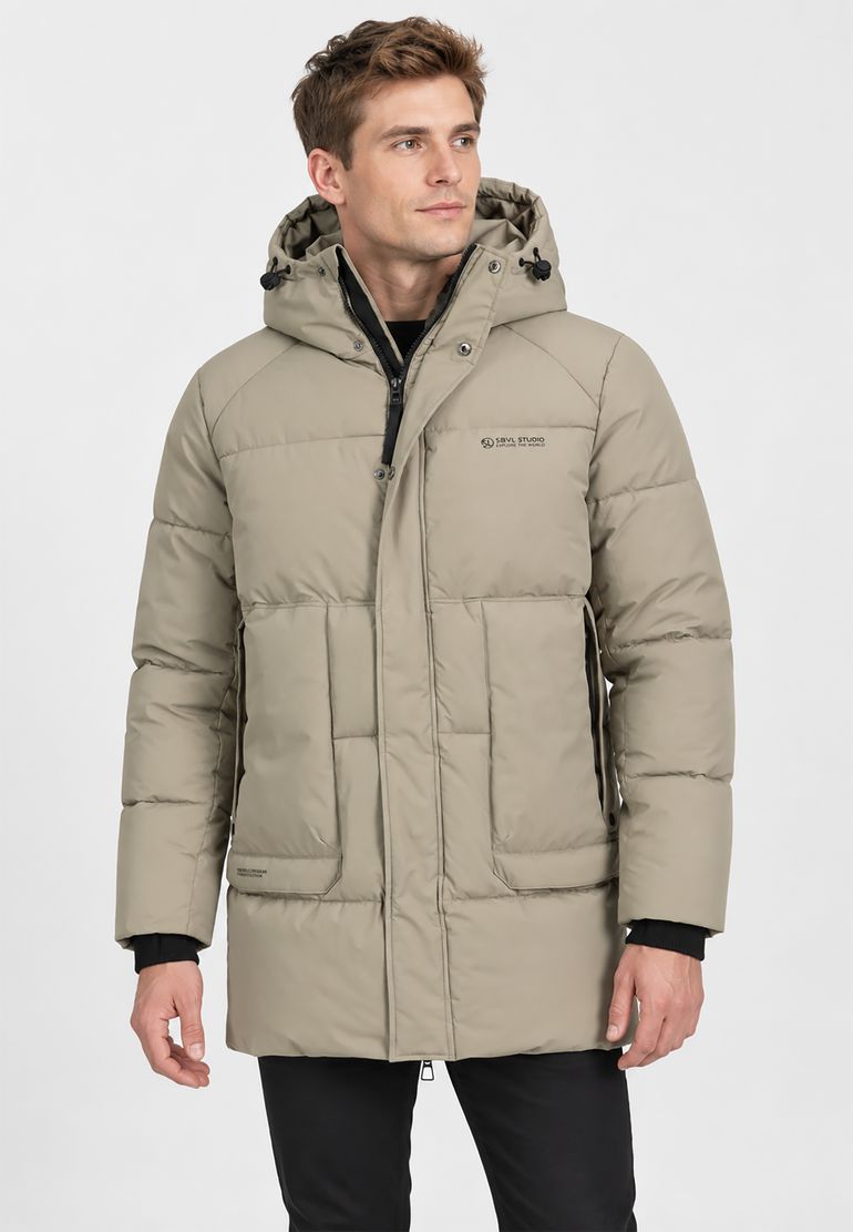 Sublevel Sublevel Modische Winterjacke Unifarben Kapuze Reißverschluss – Grün, Bild 2