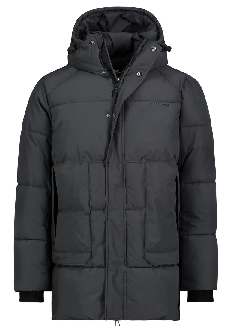 Sublevel Sublevel Modische Winterjacke Unifarben Kapuze Reißverschluss – Dunkelgrau, Bild 1