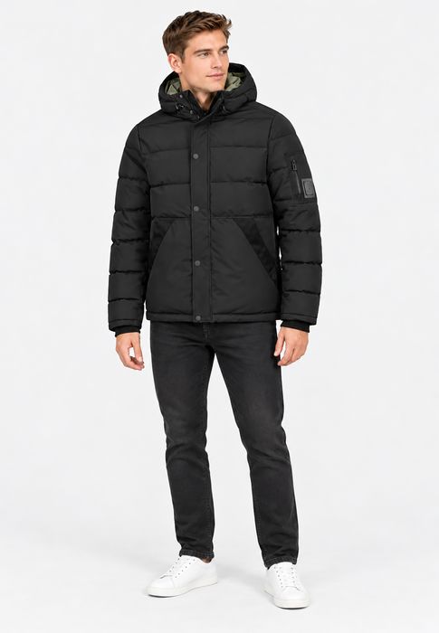 Eight 2 Nine Winterjacke Kapuze Steppoptik Druckknopfleiste Ärmeltasche – Schwarz, Bild 5