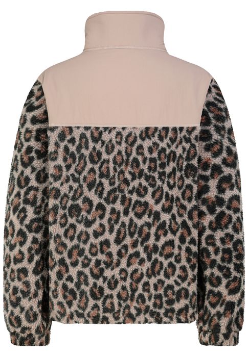 Sublevel Teddyjacke Alloverprint Stehkragen Seitliche Leistentaschen – Beige, Bild 7