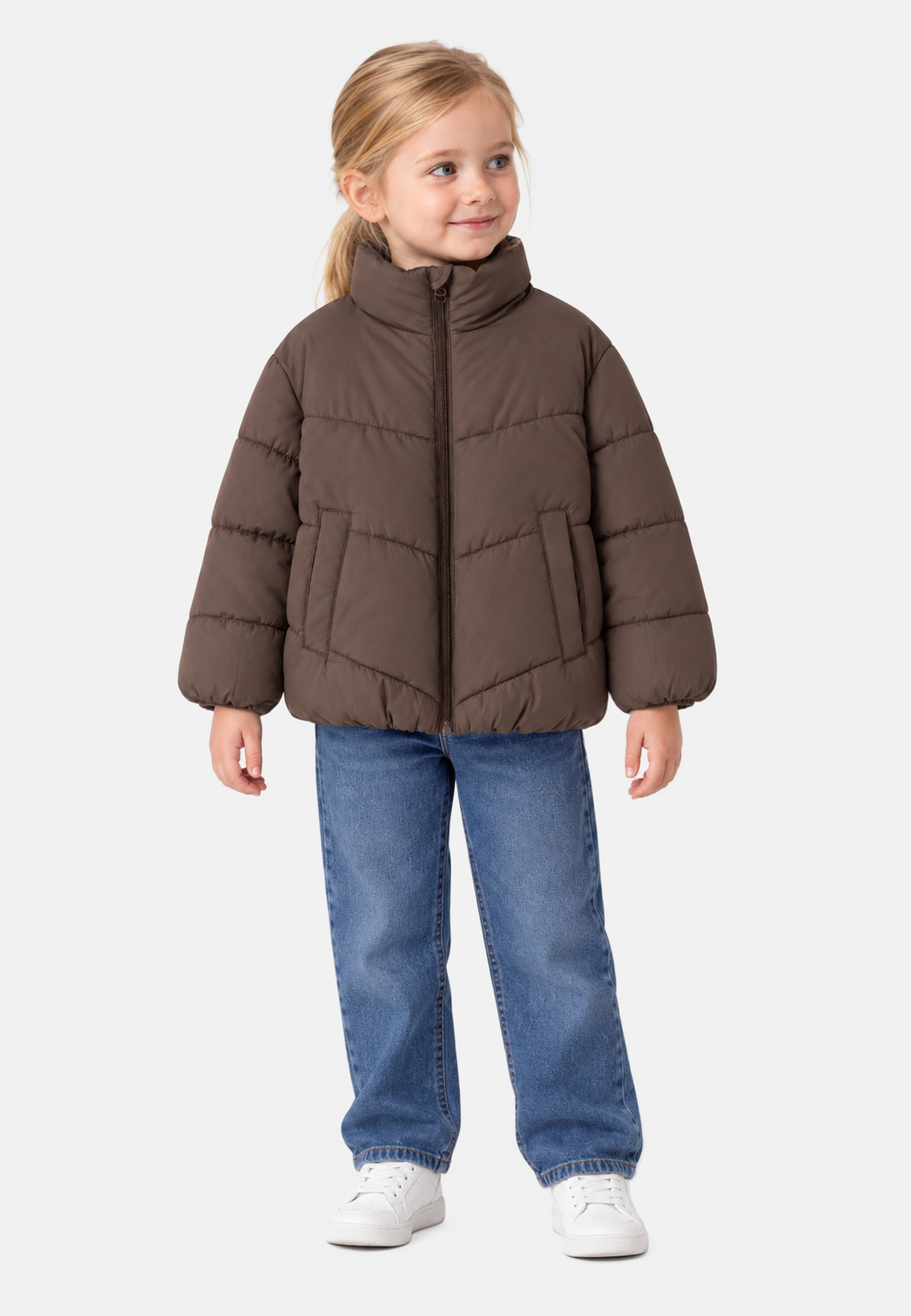 Pufferjacke Stehkragen Frontreißverschlus Schlitztaschen Pufferjacke Stehkragen Frontreißverschlus Schlitztaschen