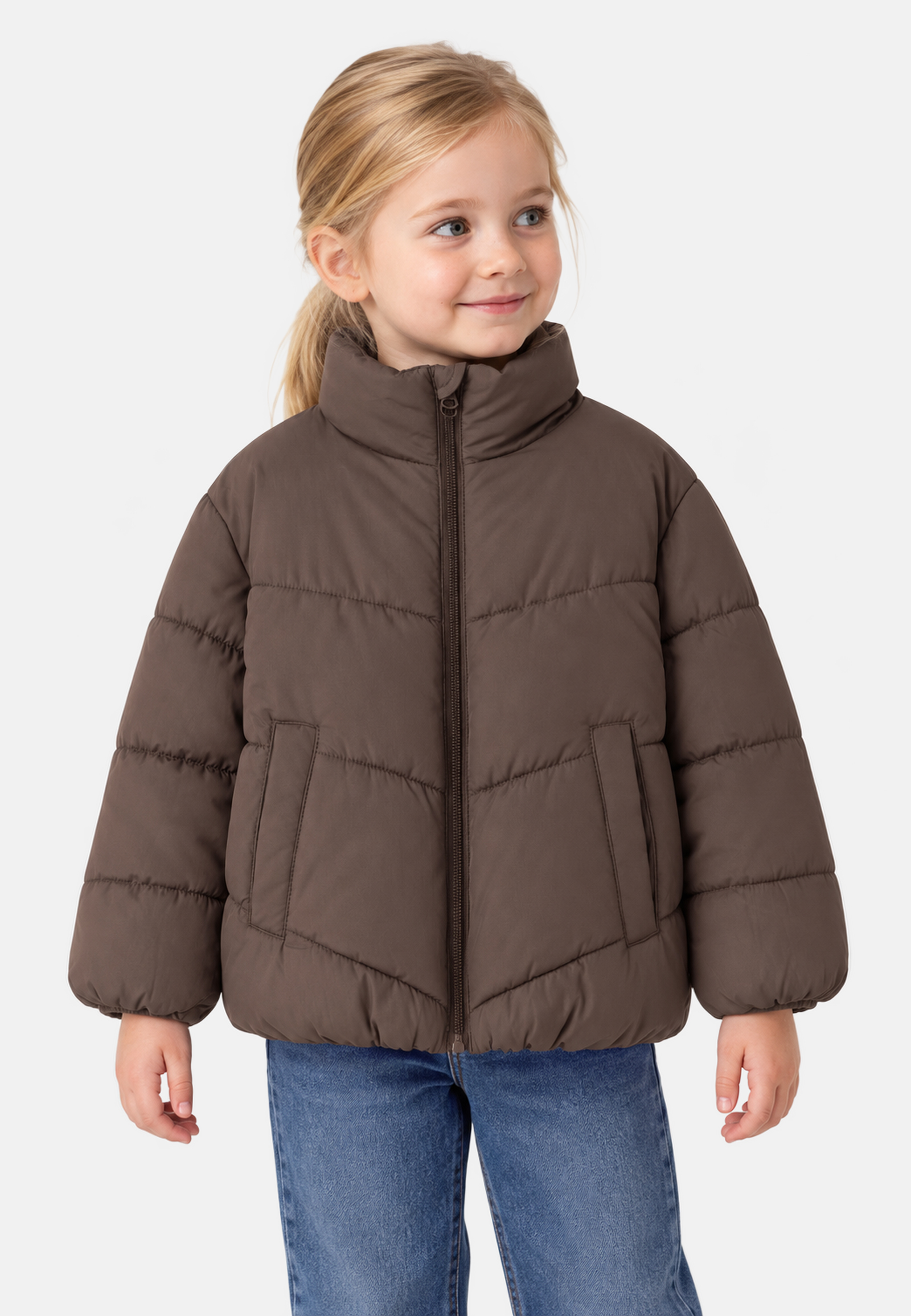 Pufferjacke Stehkragen Frontreißverschlus Schlitztaschen Pufferjacke Stehkragen Frontreißverschlus Schlitztaschen