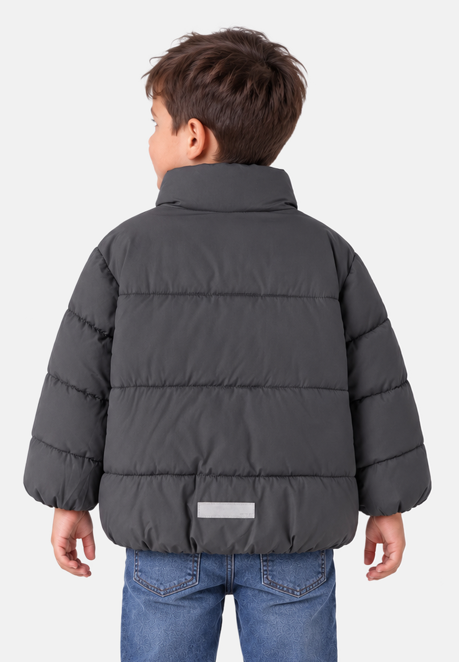 Pufferjacke Stehkragen Reflektierende Details Seitentaschen Pufferjacke Stehkragen Reflektierende Details Seitentaschen