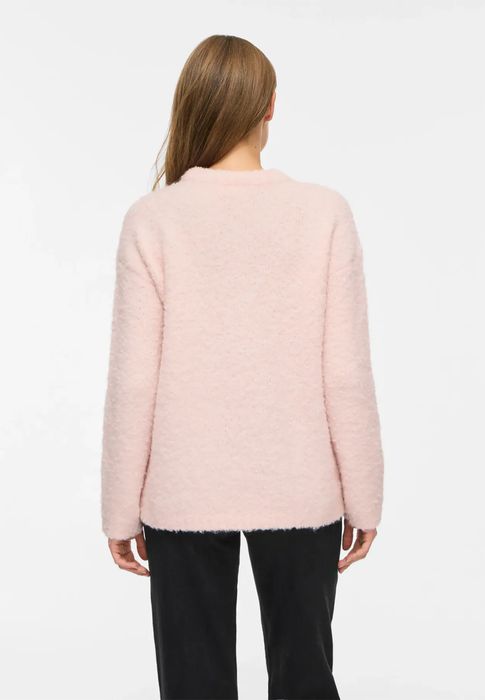 Vila Klassischer Strickpullover Rundhalsausschnitt Einfarbig – Rosa, Bild 6