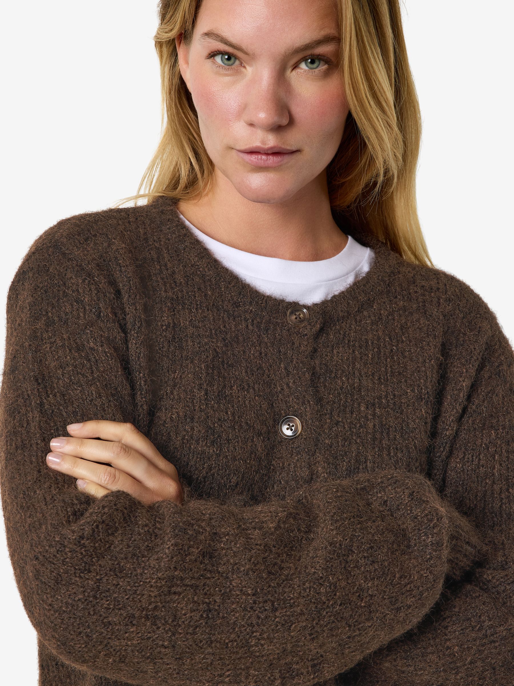 27037945_5026380_5.jpg Elegante Strickjacke Rundhalsausschnitt Knopfleiste