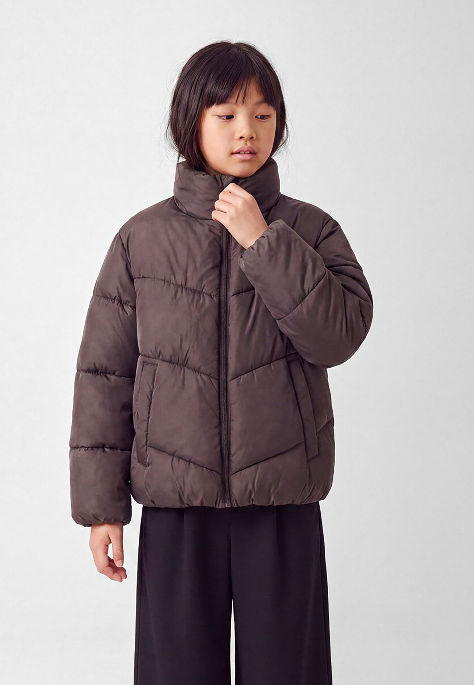 Pufferjacke Stehkragen Eingrifftaschen Reißverschluss Pufferjacke Stehkragen Eingrifftaschen Reißverschluss