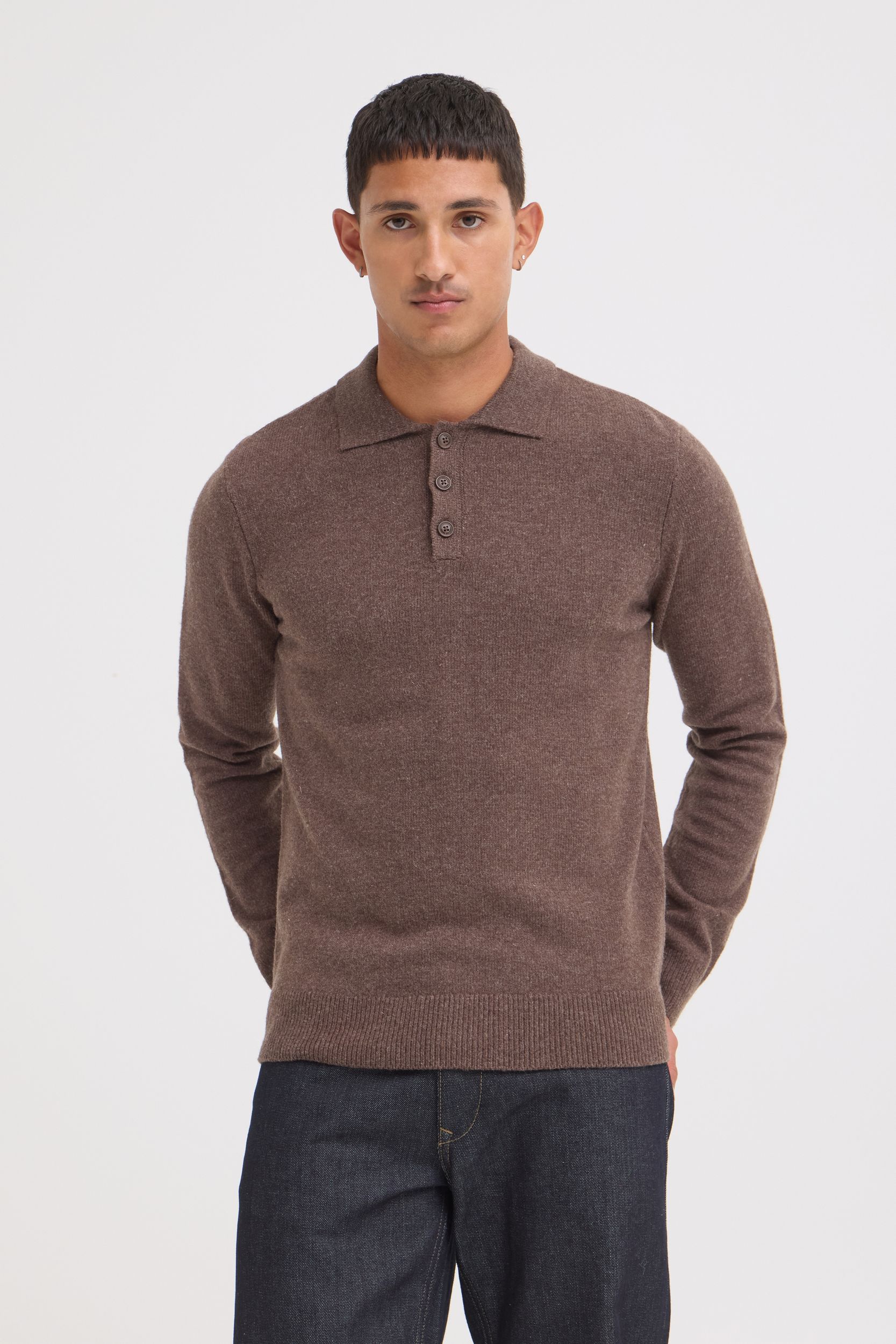 20720990-1908121_1908121_6.jpg Klassischer Strickpullover Knopfleiste Rippbündchen