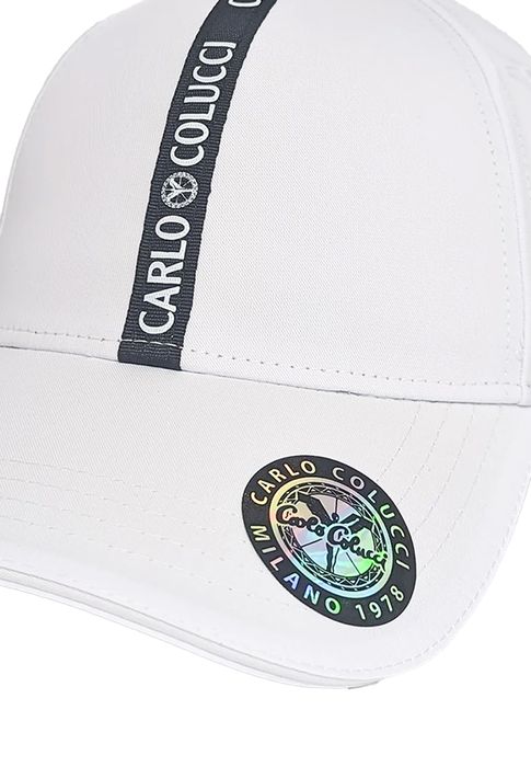 Basecap Logostreifen Verstärkter Schirm Weitenverstellbar, Farbe: Weiß