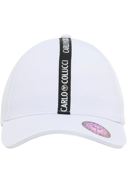 Carlo Colucci Basecap Logostreifen Verstärkter Schirm Weitenverstellbar – Weiß, Bild 3