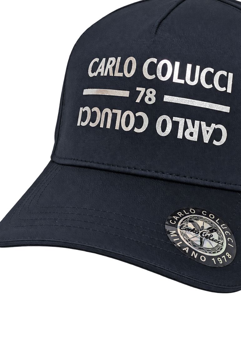 Carlo Colucci Basecap Logostreifen Verstärkter Schirm Weitenverstellbar – Schwarz, Bild 2