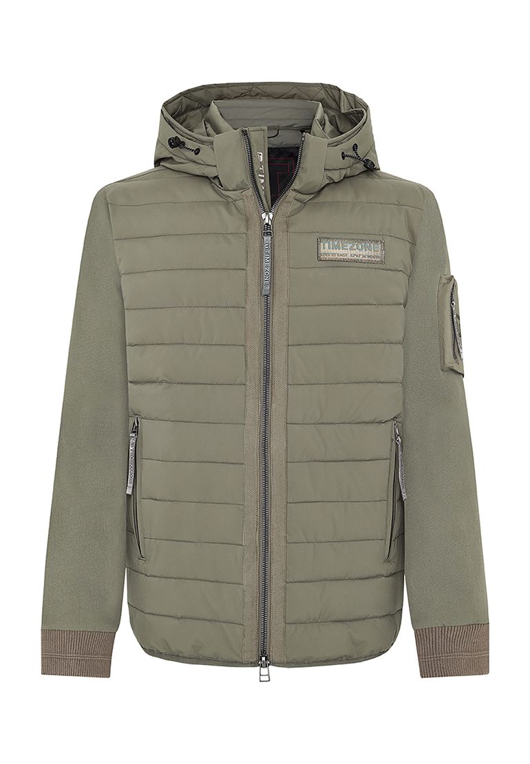 Timezone Timezone Winterjacke Steppoptik Kapuze Stehkragen Regular Fit – Olive, Bild 2