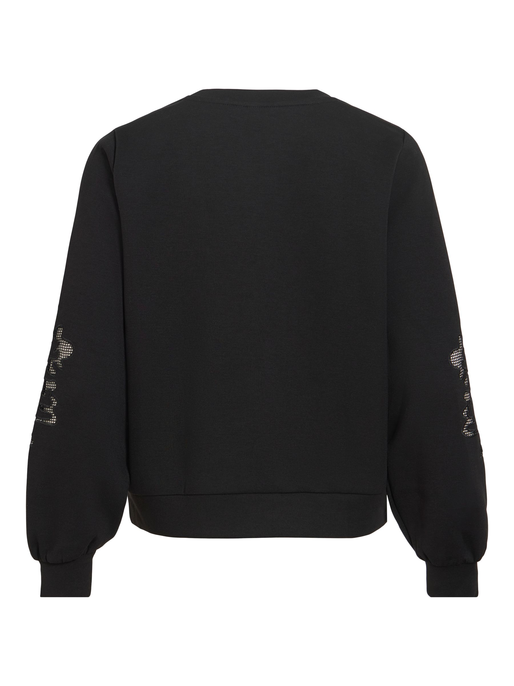 14119112_5210646_2.jpg Sweatshirt Rundhals Spitzendetails Ärmelbündchen Langarm